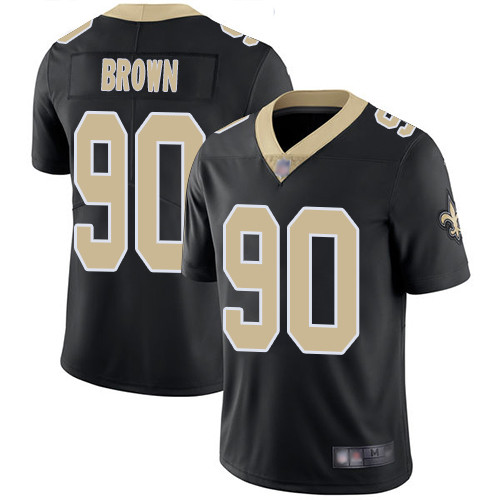 Men New Orleans Saints Limited Black Malcom Brown Home Jersey NFL Football 90 Vapor Untouchable Jersey